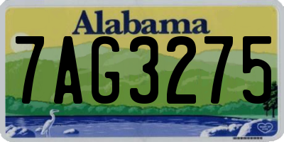 AL license plate 7AG3275