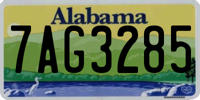 AL license plate 7AG3285