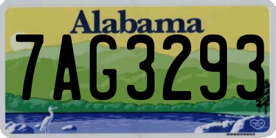 AL license plate 7AG3293