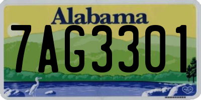 AL license plate 7AG3301