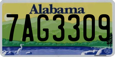 AL license plate 7AG3309