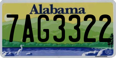 AL license plate 7AG3322
