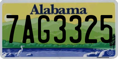 AL license plate 7AG3325