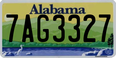 AL license plate 7AG3327