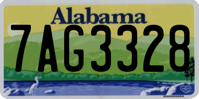 AL license plate 7AG3328