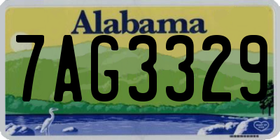 AL license plate 7AG3329