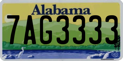 AL license plate 7AG3333