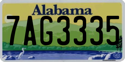 AL license plate 7AG3335