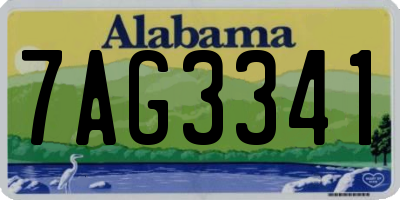 AL license plate 7AG3341