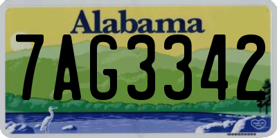 AL license plate 7AG3342