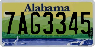AL license plate 7AG3345