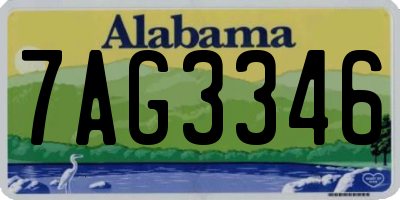 AL license plate 7AG3346