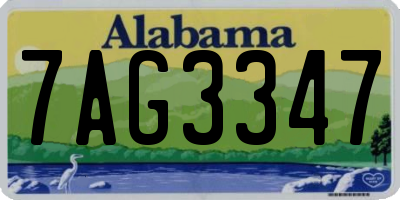 AL license plate 7AG3347