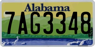 AL license plate 7AG3348