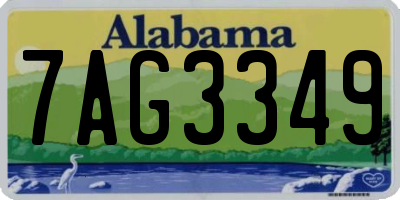 AL license plate 7AG3349
