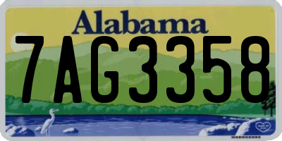AL license plate 7AG3358