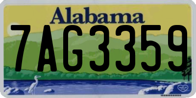 AL license plate 7AG3359