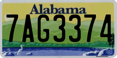 AL license plate 7AG3374