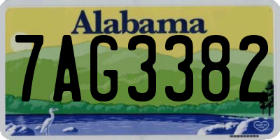 AL license plate 7AG3382