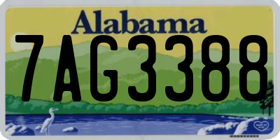 AL license plate 7AG3388