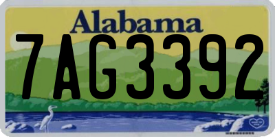 AL license plate 7AG3392