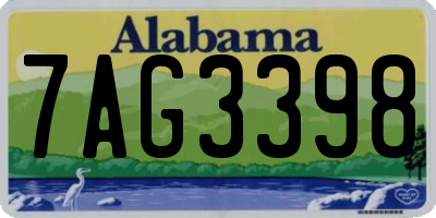 AL license plate 7AG3398