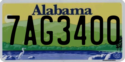AL license plate 7AG3400