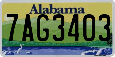 AL license plate 7AG3403