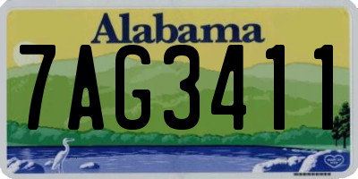 AL license plate 7AG3411