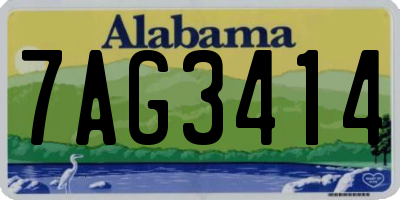 AL license plate 7AG3414