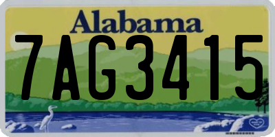 AL license plate 7AG3415