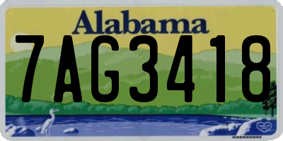 AL license plate 7AG3418