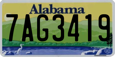 AL license plate 7AG3419