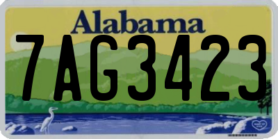 AL license plate 7AG3423