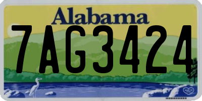 AL license plate 7AG3424