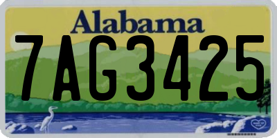 AL license plate 7AG3425