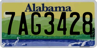 AL license plate 7AG3428