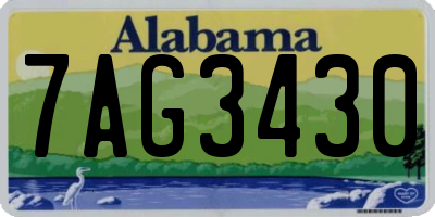 AL license plate 7AG3430