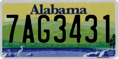 AL license plate 7AG3431