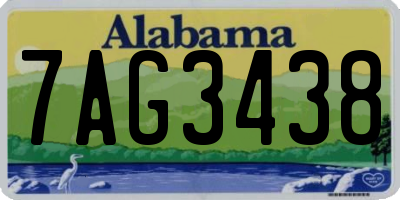 AL license plate 7AG3438