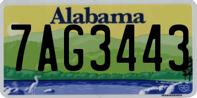 AL license plate 7AG3443