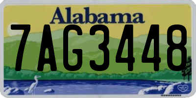 AL license plate 7AG3448