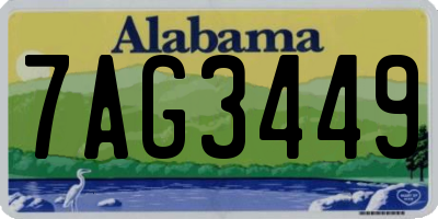 AL license plate 7AG3449