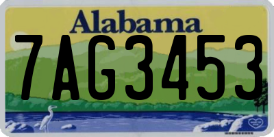 AL license plate 7AG3453