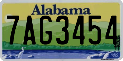 AL license plate 7AG3454