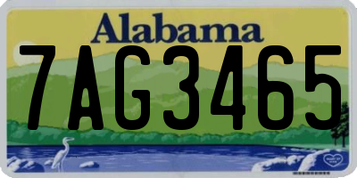 AL license plate 7AG3465
