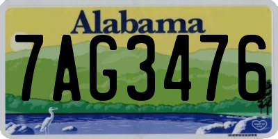 AL license plate 7AG3476