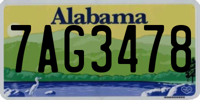 AL license plate 7AG3478