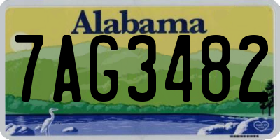 AL license plate 7AG3482