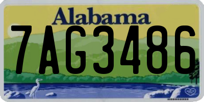 AL license plate 7AG3486